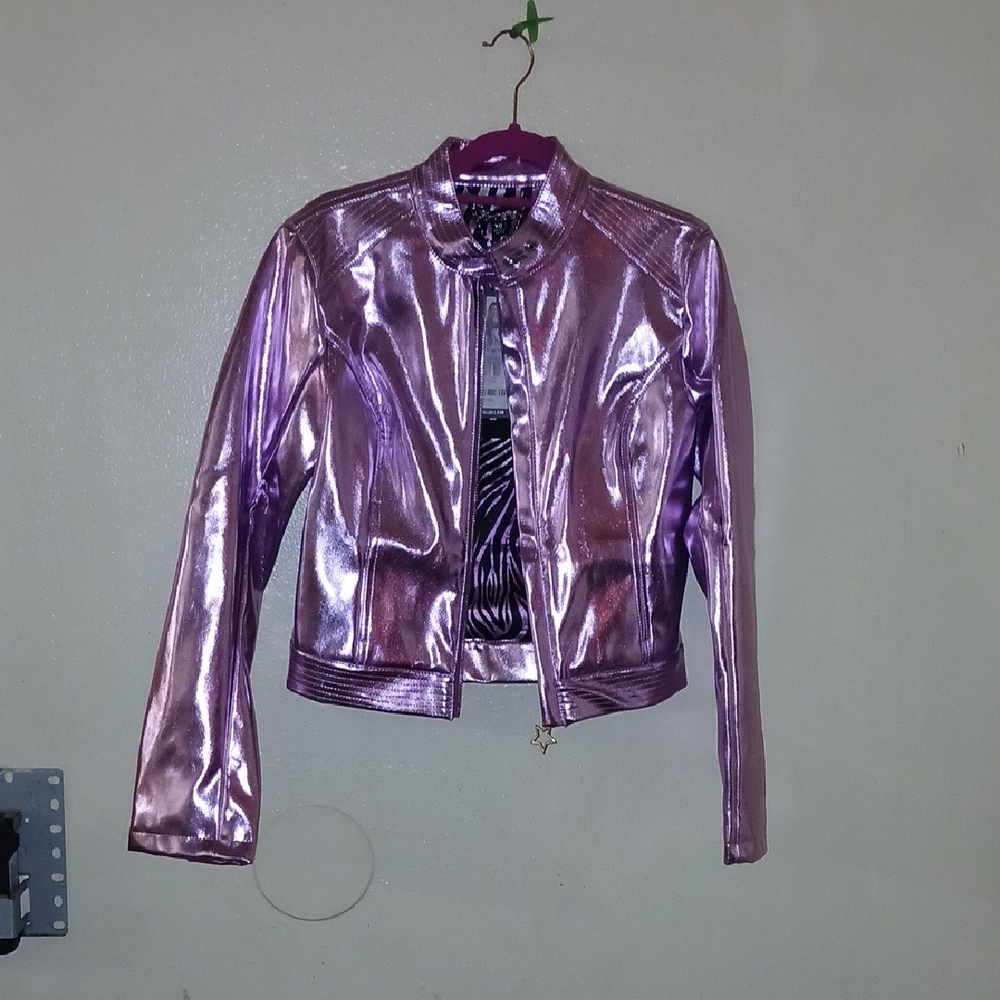 DOLLS KILL Shimmering Purple Bomber Jacket